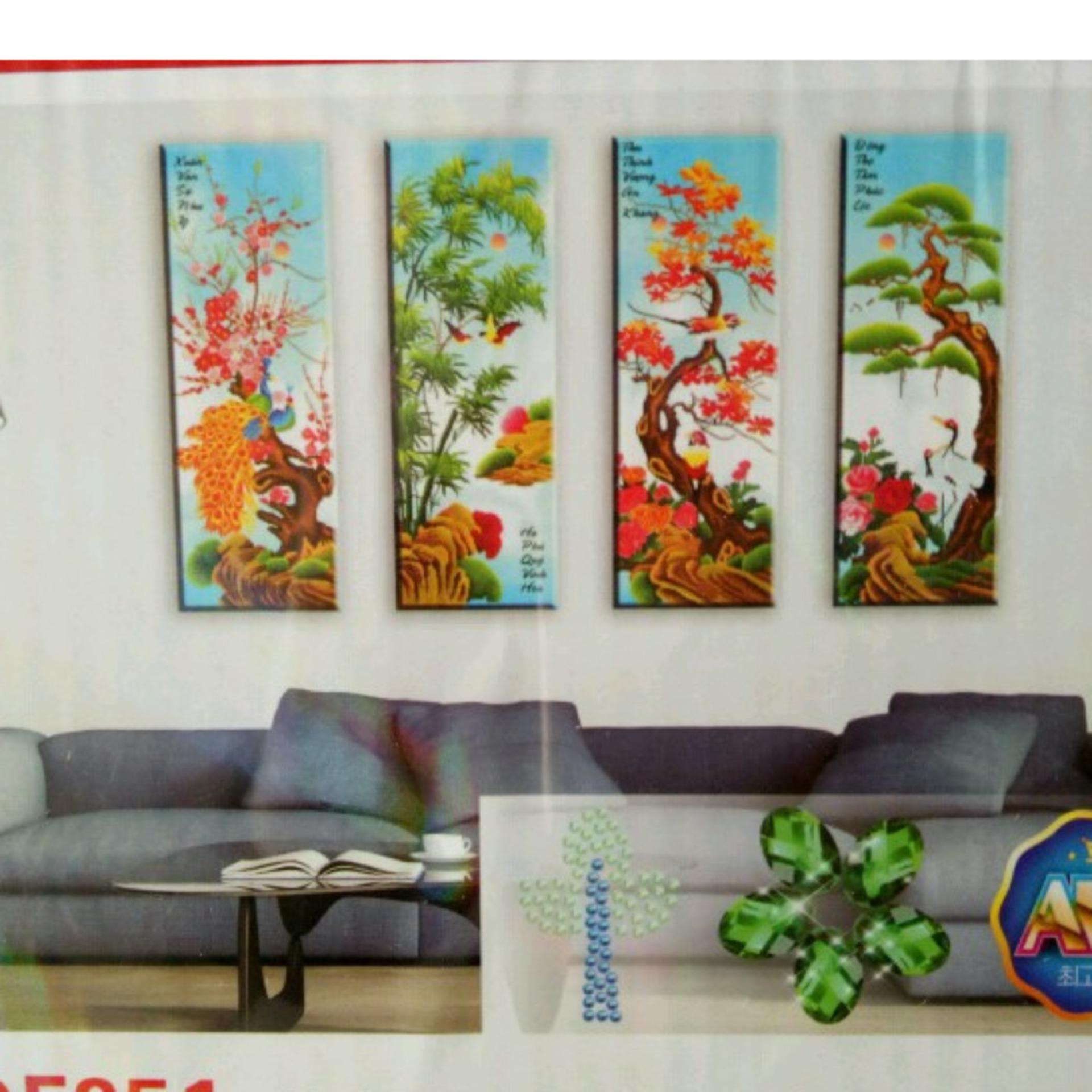Tranh đính đá Tứ quý DF251-Ngọc Thịnh