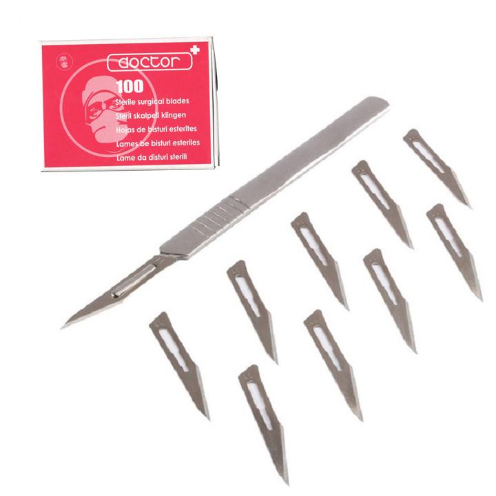 Cán dao mổ số 3 (Kèm 100 lưỡi dao mổ số 11)