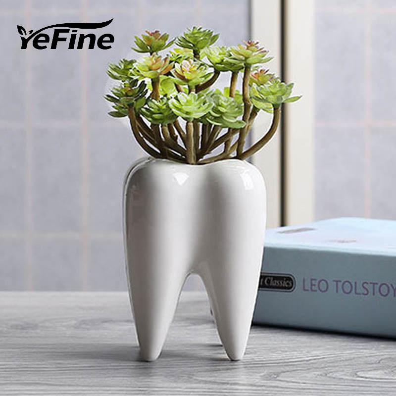 White Ceramic Fleshy Small Flowerpot Table Plant Pot Culture Flower Pot Home Decoration Bonsai Pots For Green Plants - intl