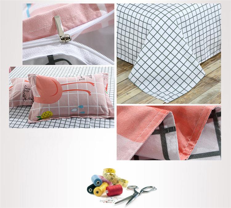 Set chăn ga Cotton Poly Hồng hạc nghỉ mát