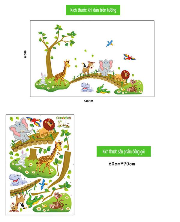 [HCM]DECAL DÁN TƯỜNG VƯỜN THÚ 10