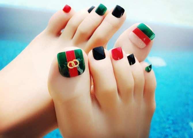 Hộp 24 Móng chân giả , nail giả , móng giả C24 (kèm keo dán)