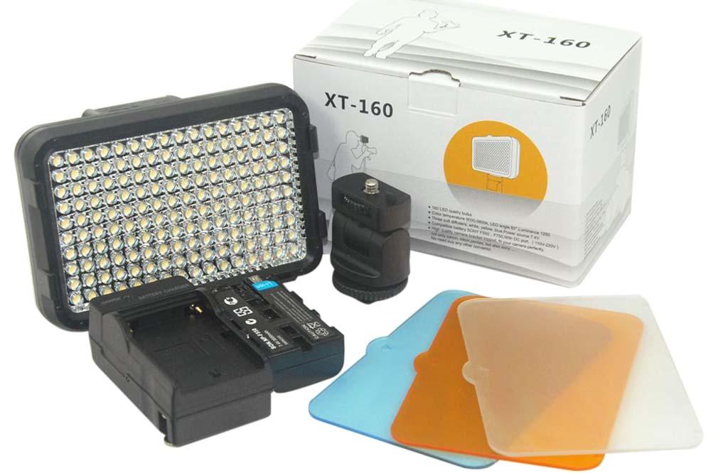 [HCM]Bộ đèn LED quay phim SHOOT HD160 và pin sạc (Đen).