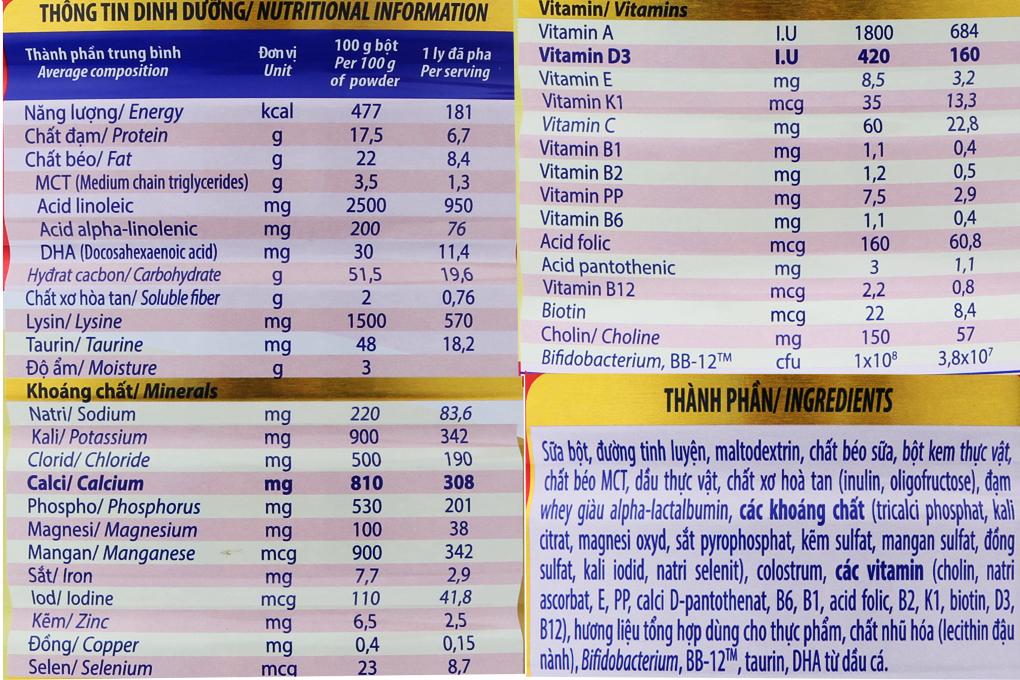 Sữa bột Vinamilk Dielac Grow Plus 2+ Lon Đỏ 900g (dành cho bé từ 2 - 10 tuổi)