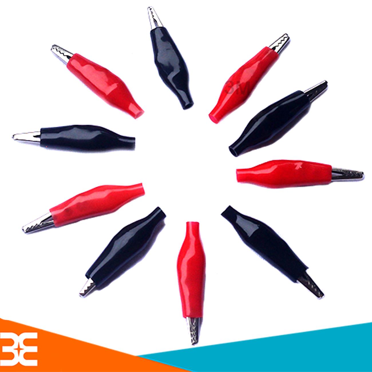 10 Kẹp Cá Sấu Mini 3.5cm ( 5 Đỏ - 5 Đen )