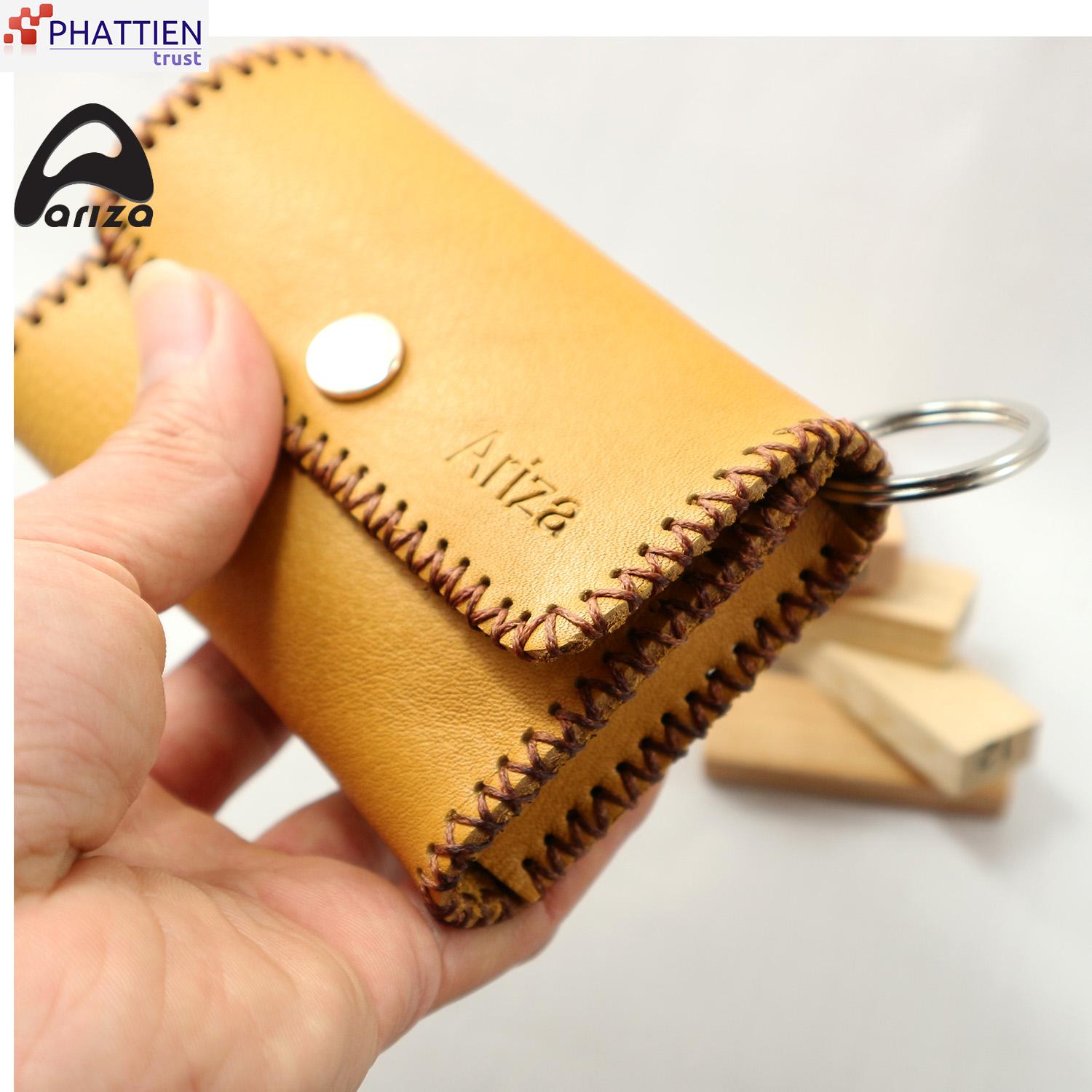 Bóp móc chìa khóa da bò thật 100% Ariza (Phát Tiến Shop)