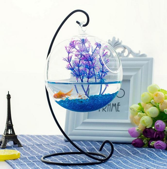 Bể cá mini để bàn giá treo chữ C
