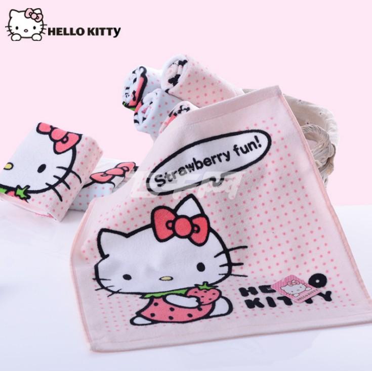 Hello Kitty 100% Cotton Hút Nước Rửa Mặt Khăn Vuông Nhỏ