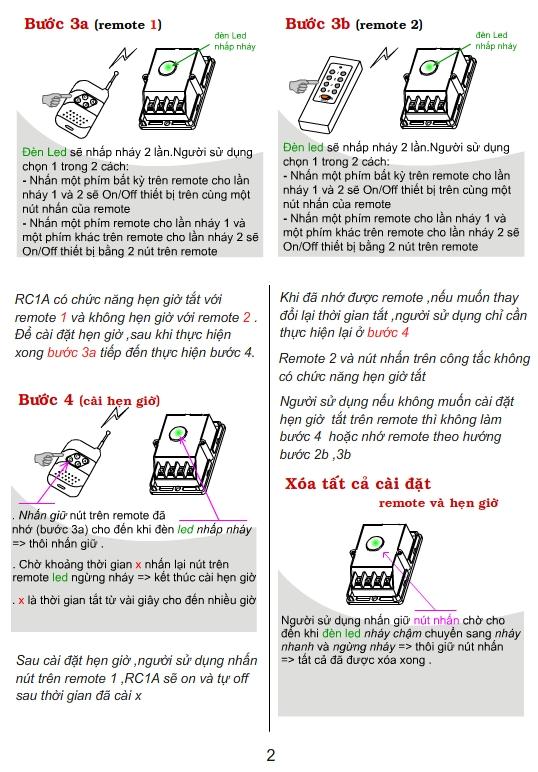 Công tắc điều khiển từ xa công suất lớn RC1A (chưa bao gồm điều khiển)