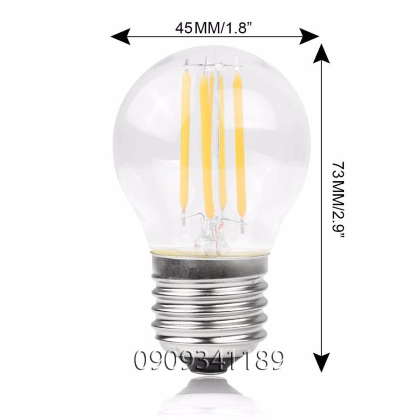 Bộ 10 đèn led giả sợi tóc Edision G45 4W ánh sáng vàng