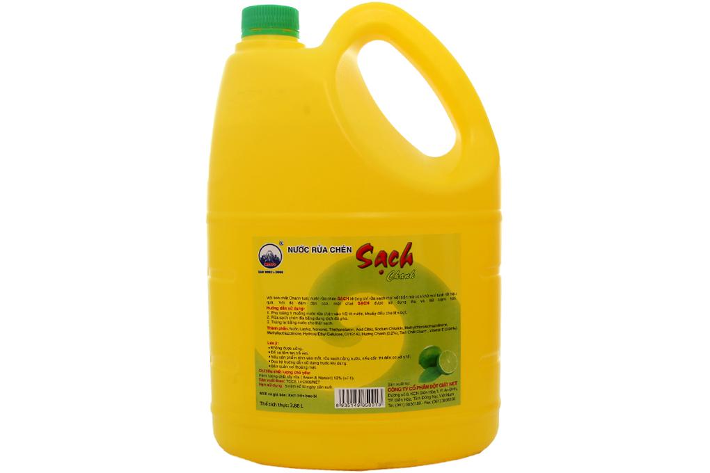 Nước rửa chén Net Sạch Vitamin E hương Chanh can 4kg