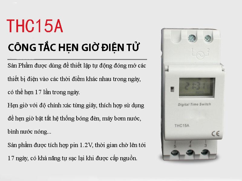 Công tắc hẹn giờ điện tử lập trình THC15A 16A/220V (Trắng) timer hẹn giờ ổ cắm hẹn giờ công tắc điện thông minh