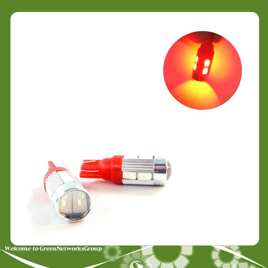 Đèn LED T10 đèn xi nhan 10 tim Demi xe máy ô tô GreenNetworks (màu đỏ)