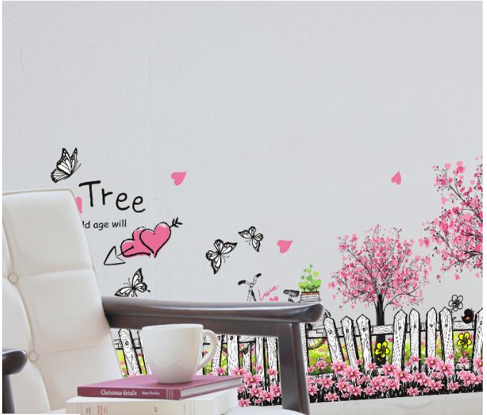 Combo Decan Dán Tường Cây Tím Và Hai Giỏ Chim Tím - CB035