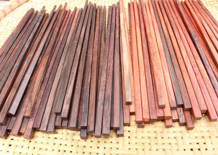Bộ 10 đôi đũa ăn cao cấp gỗ Cẩm Lai hồng