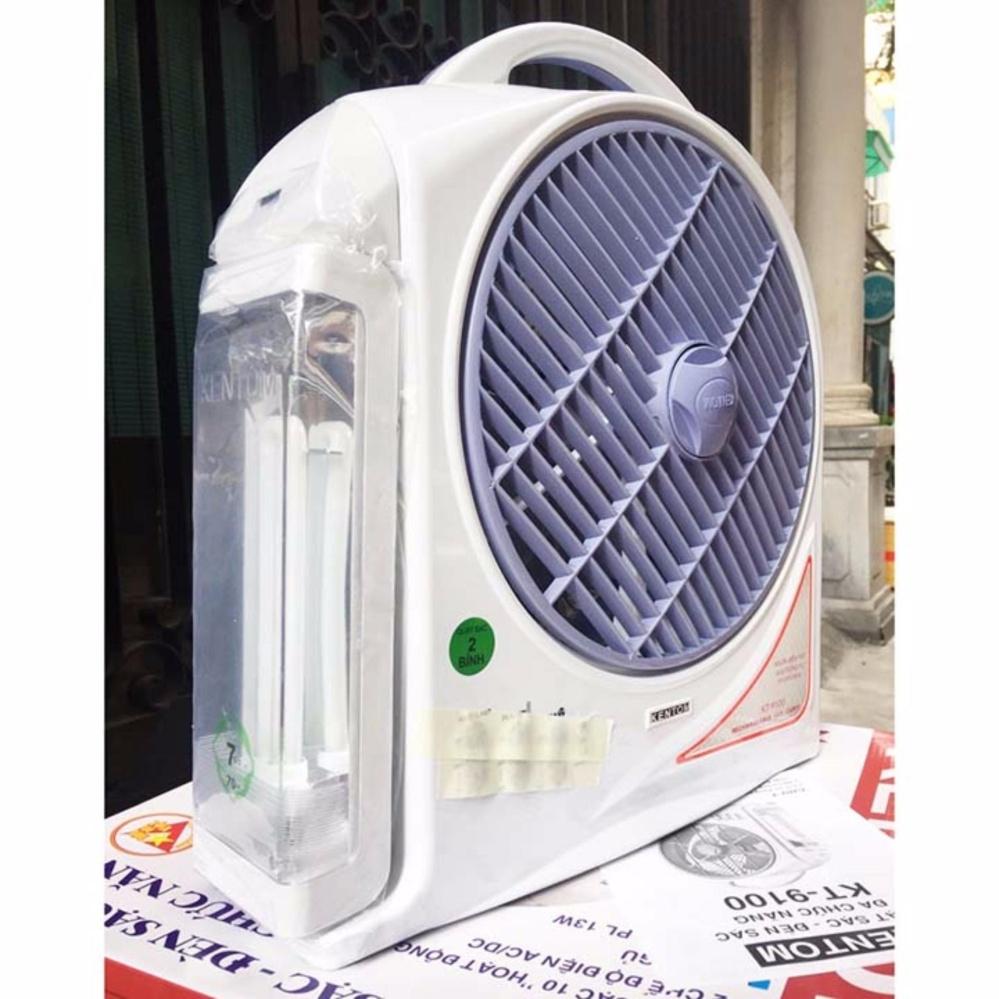 [HCM][NTT] Quạt sạc kiêm đèn sạc Kentom KT9100 2 bình (Trắng)