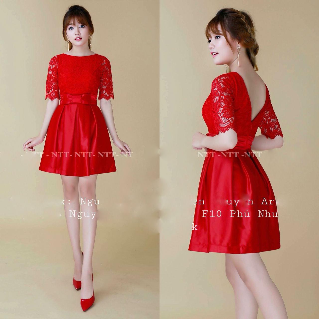 Đầm nữ phối ren cao cấp hàng shop 2018