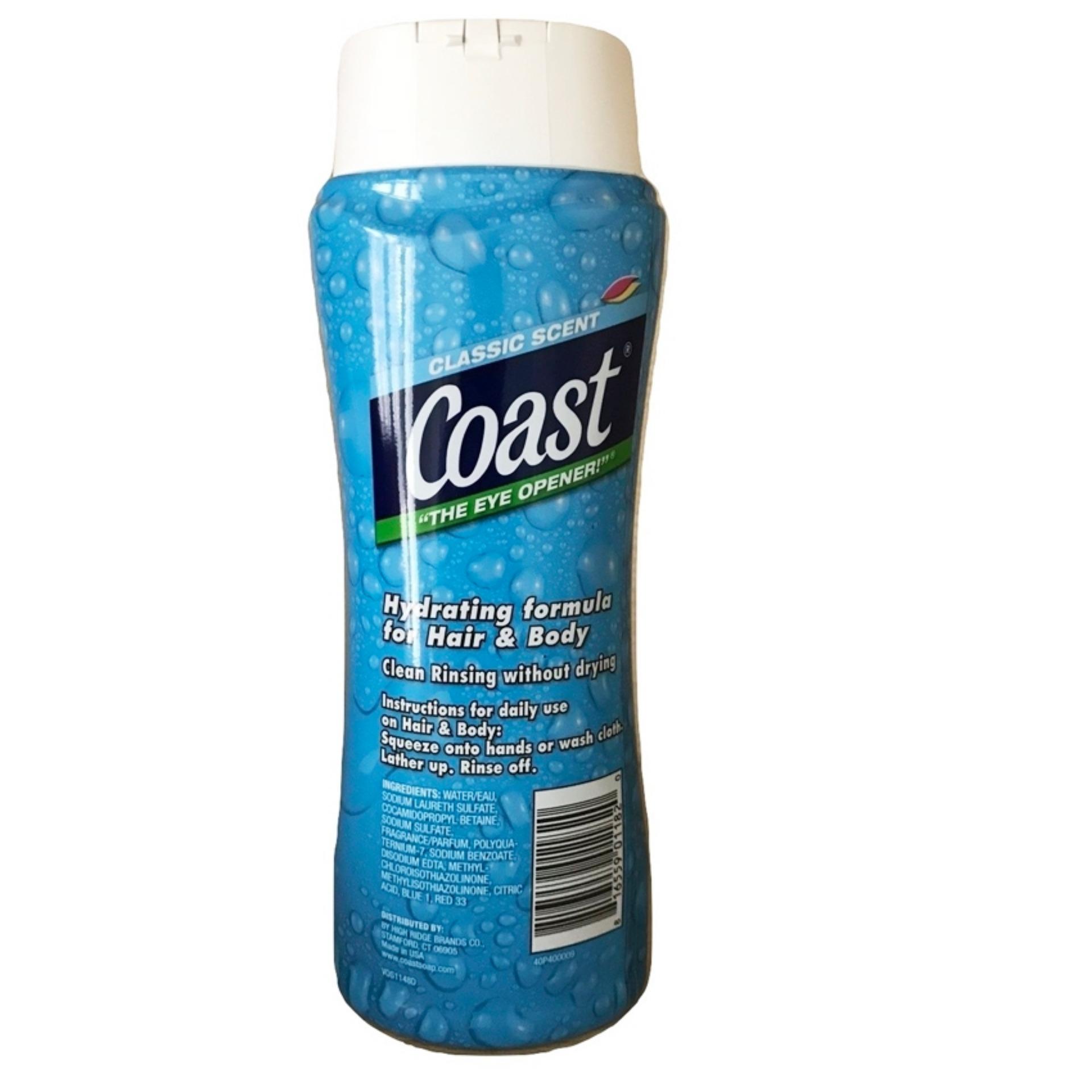Sữa Tắm Gội Đầu Cho Nam Coast 532ml ( Mỹ)