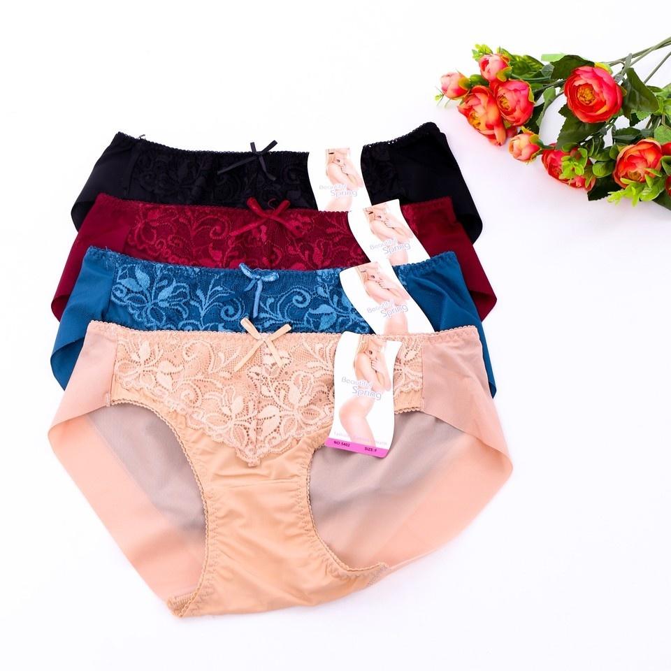 Combo 5 quần lót nữ voan phối ren Beautiful Spring 5402 – Mỏng nhẹ, thoáng mát
