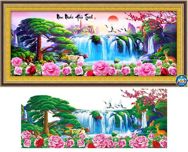 Tranh đính đá Phong cảnh