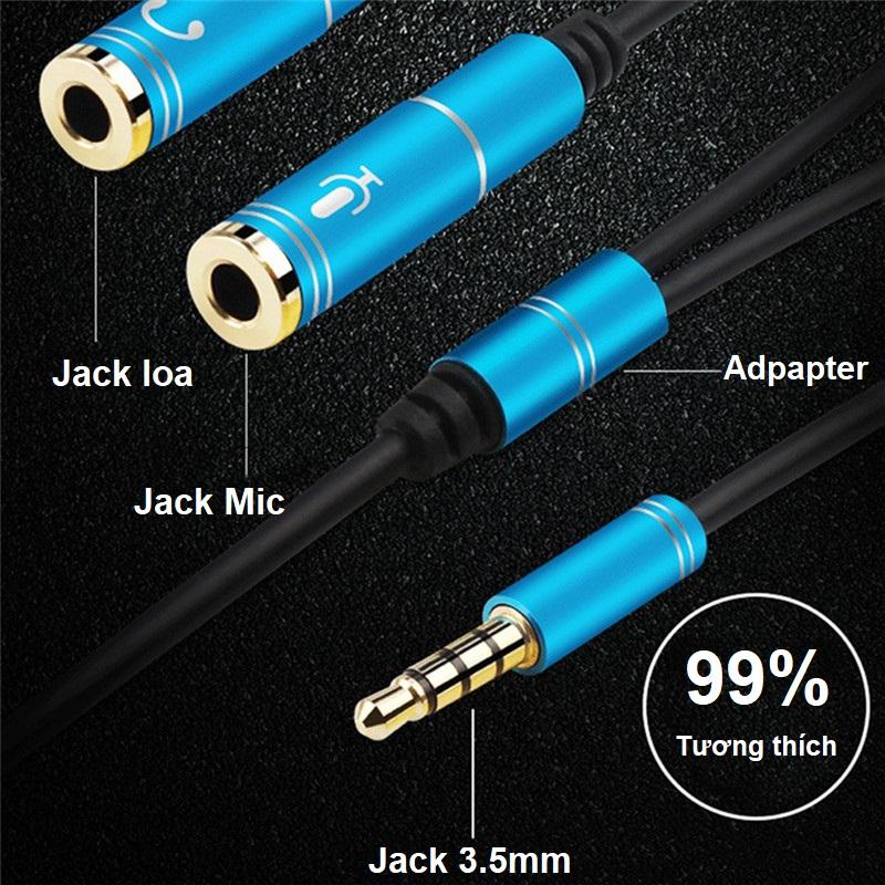 Jack chia Audio 3.5 ra Mic và Loa