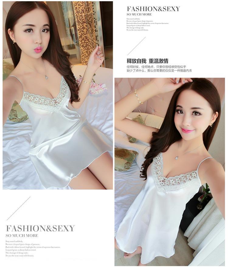 Đầm ngủ phi bóng cổ chữ v ren hoa cdanp02
