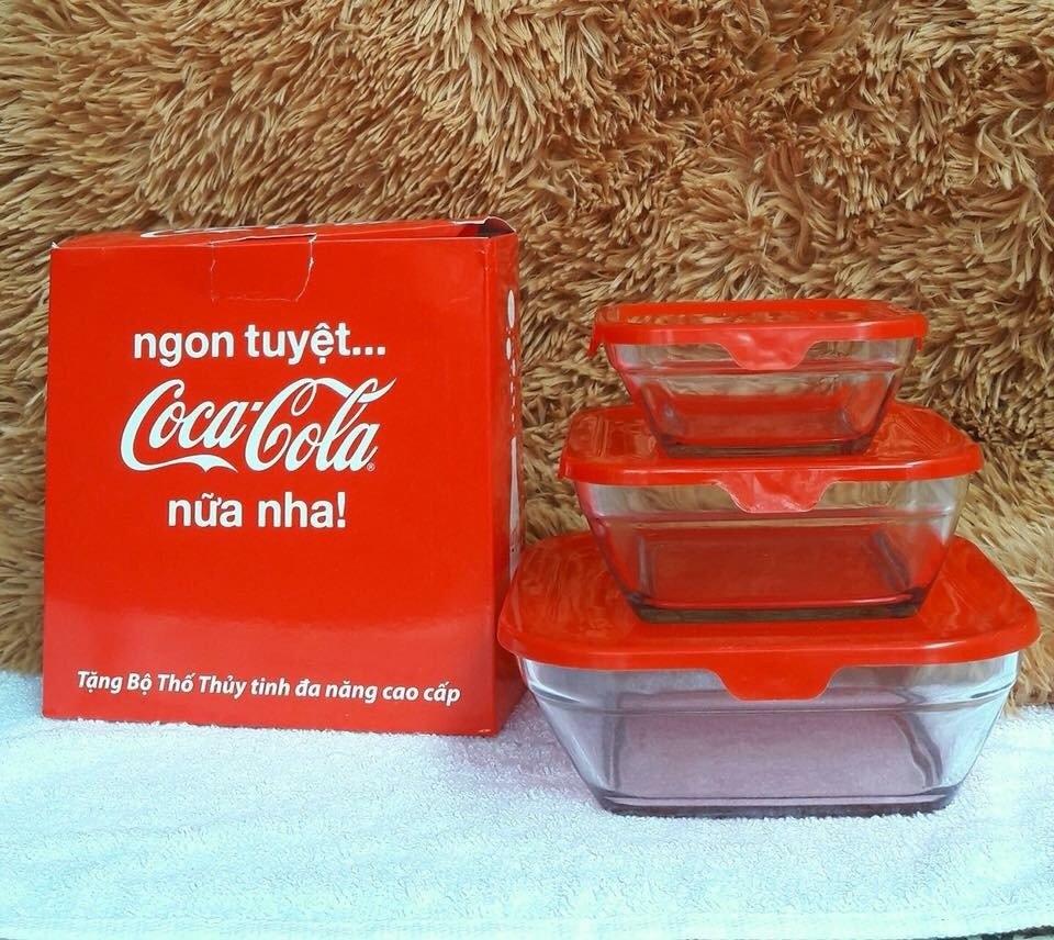 Bộ 3 thố thủy tinh có nắp đậy