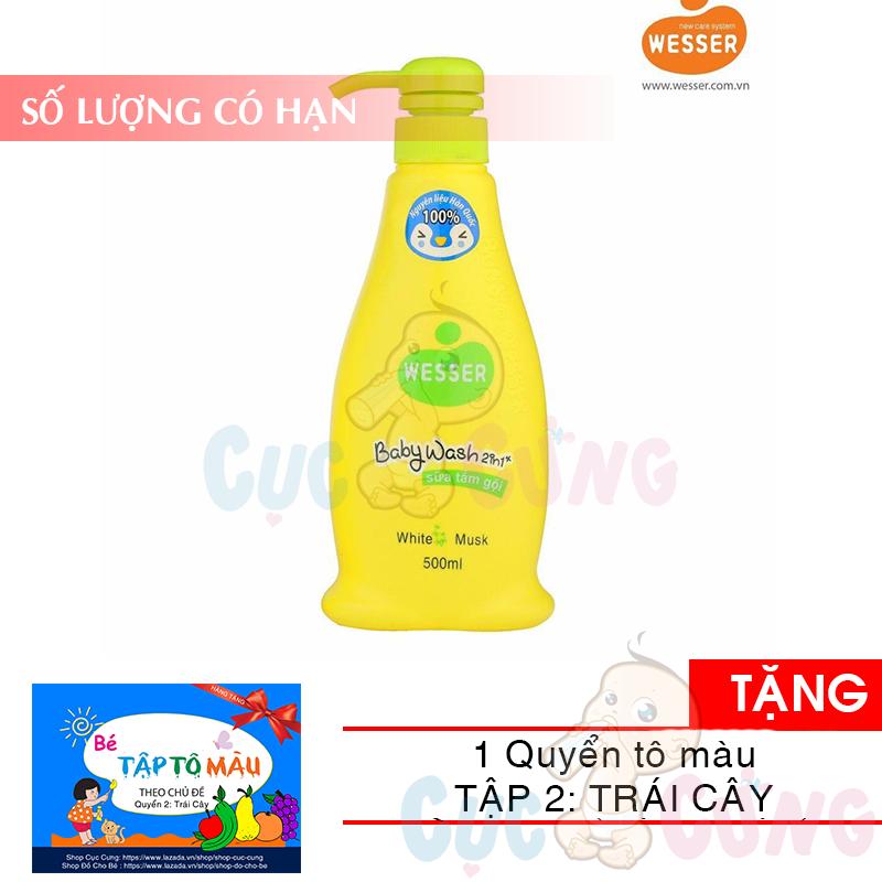 Sữa tắm gội wesser 500ml tặng 1 quyển tô màu - sua tam goi