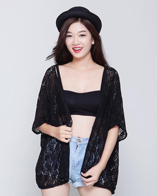 Áo cardigan kimono ren
