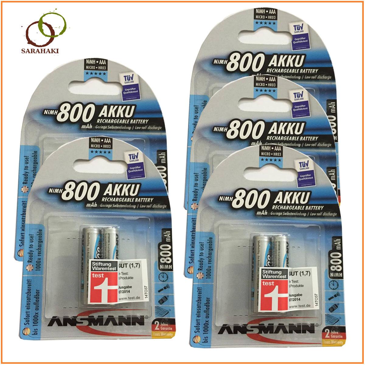 Combo 2 vỉ pin sạc AAA Ansmann 800mAh (1 vỉ 2 viên)