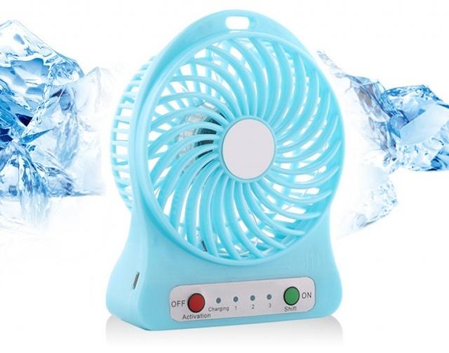 Quạt sạc 3 tốc độ siêu tốc VNR 95B (Xanh)