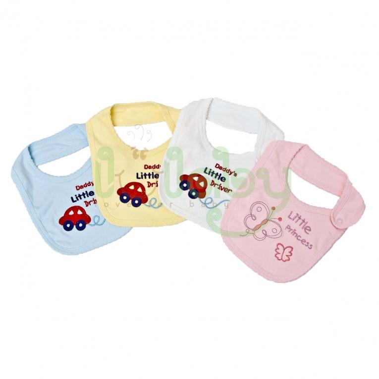 Set 4 Yếm Dán Cotton Xuất Dư Cho Bé Sơ Sinh