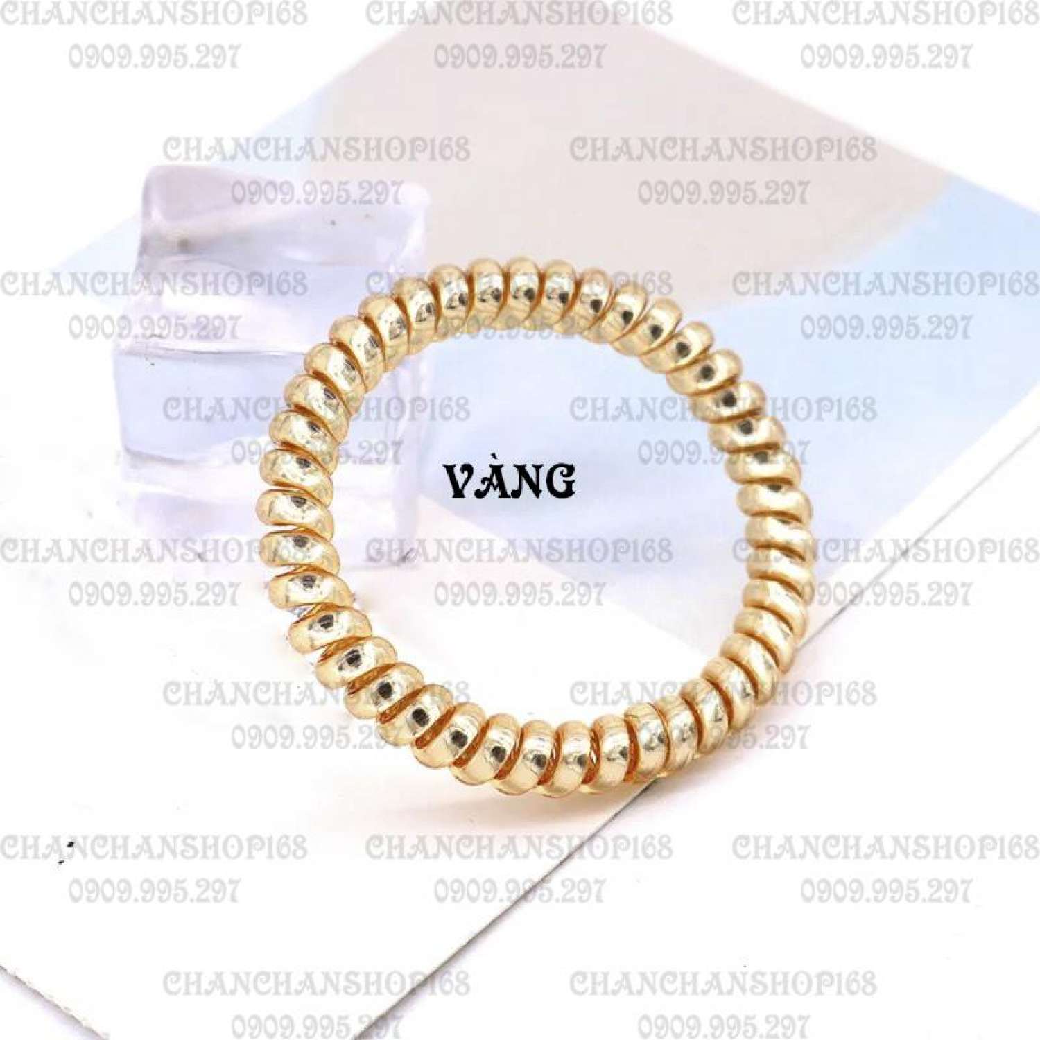Combo 5 cột tóc lò xo nhũ bạc size lớn đủ màu