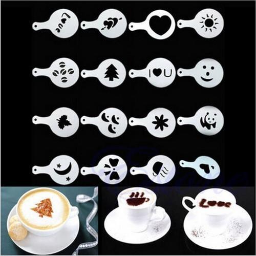 Bộ 16 khuôn tạo khuôn capuchino tiện lợi dễ sử dụng