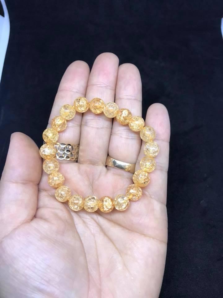 [HCM]VÒNG TAY ĐÁ BỌT TUYẾT VÀNG 8LY