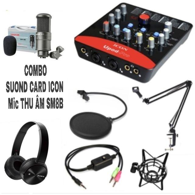 Bộ livestream card icon upod pro và mic takstar sm8b