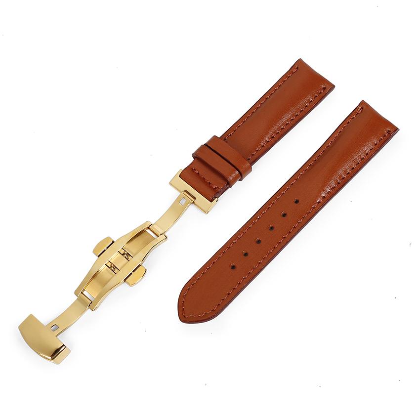 Dây Đồng Hồ Nam Da Bò Thật + Khóa Bướm HC8302 (Size 18)