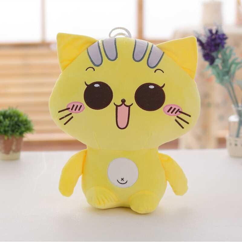 Gấu bông mèo Lucky cao 25 cm TNB135 (màu vàng, mẫu 2)