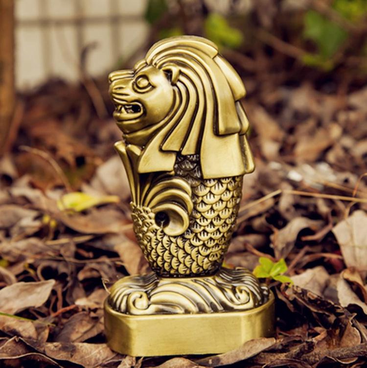 [HCM SHIP NHANH]Mô hình sư tử biển Merlion cao 15.5 cm (Màu Vàng Rêu)