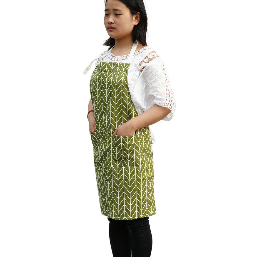 UINN Men Women Kitchen Cooking Apron Comfortable Bakery Restaurant Baking Apron Green Rhombus Pattern