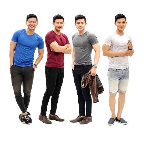 [HCM]Combo 4 áo thun nam body cổ tròn vải dày mịn thấm hút tốt ( trắng xám xanh đỏ đô )