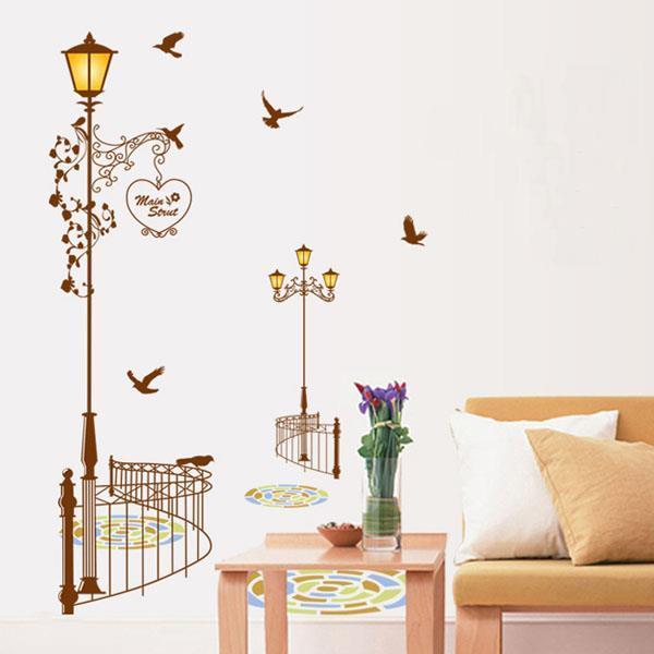 Combo of 2 Paris tower decal and Brown lighting column with glue of Binbin pk470