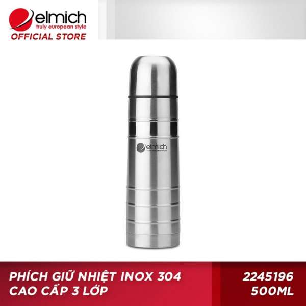 Bình giữ nhiệt inox cao cấp 3 lớp Elmich 2245196 500ml (Bạc)
