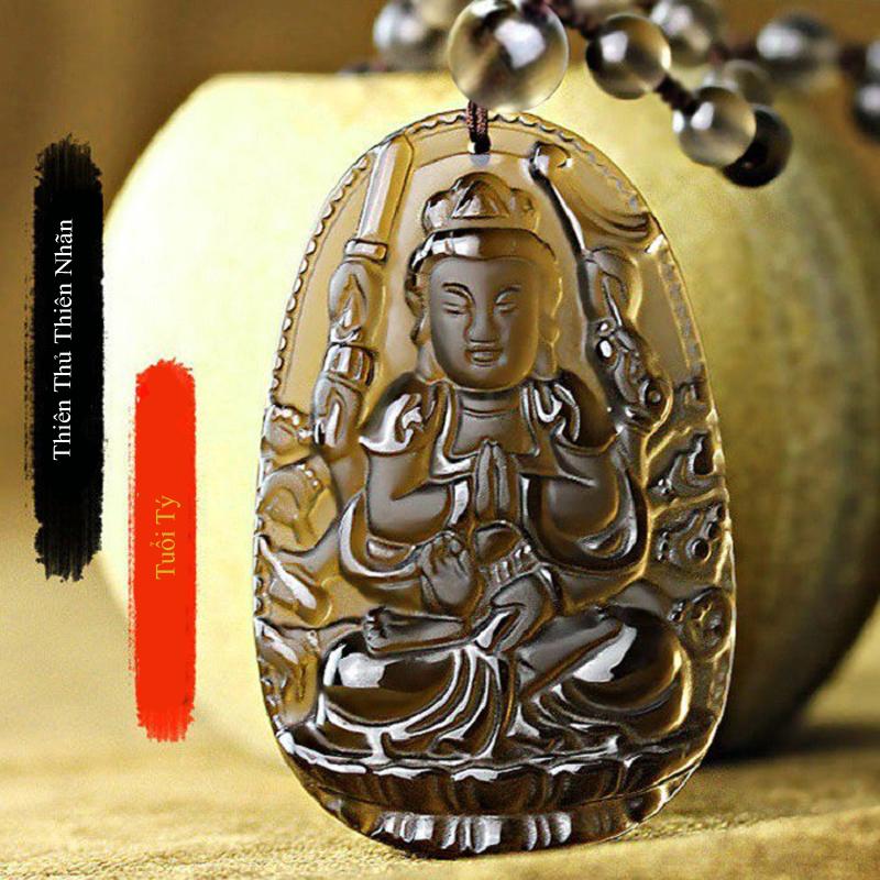 Dây Chuyền Phật Bản Mệnh đá thạch anh khói xám