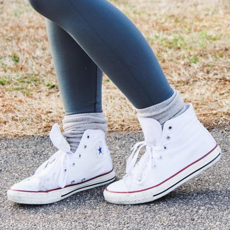 Giày Vải Sneaker CV Classic Cổ Cao Trắng Nữ