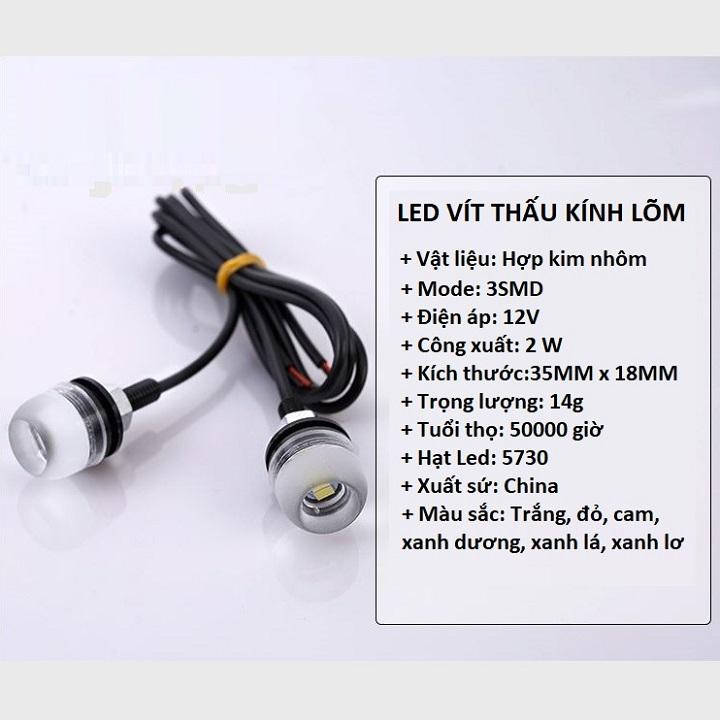 Một đôi đèn LED vít thấu kính lõm màu đỏ