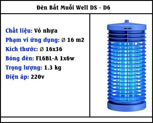 [HCM]Đèn bắt muỗi và diệt côn trùng Đại Sinh DS-D6 Xanh