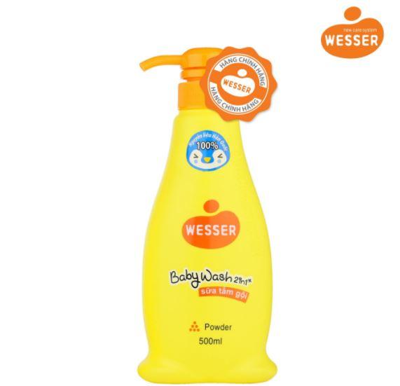Sữa tắm gội Wesser 2in1 hương phấn 200ml ( Màu cam)