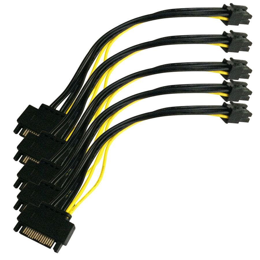 [HCM]Bộ 5 Cáp chuyển đổi nguồn SATA sang IDE 6Pin