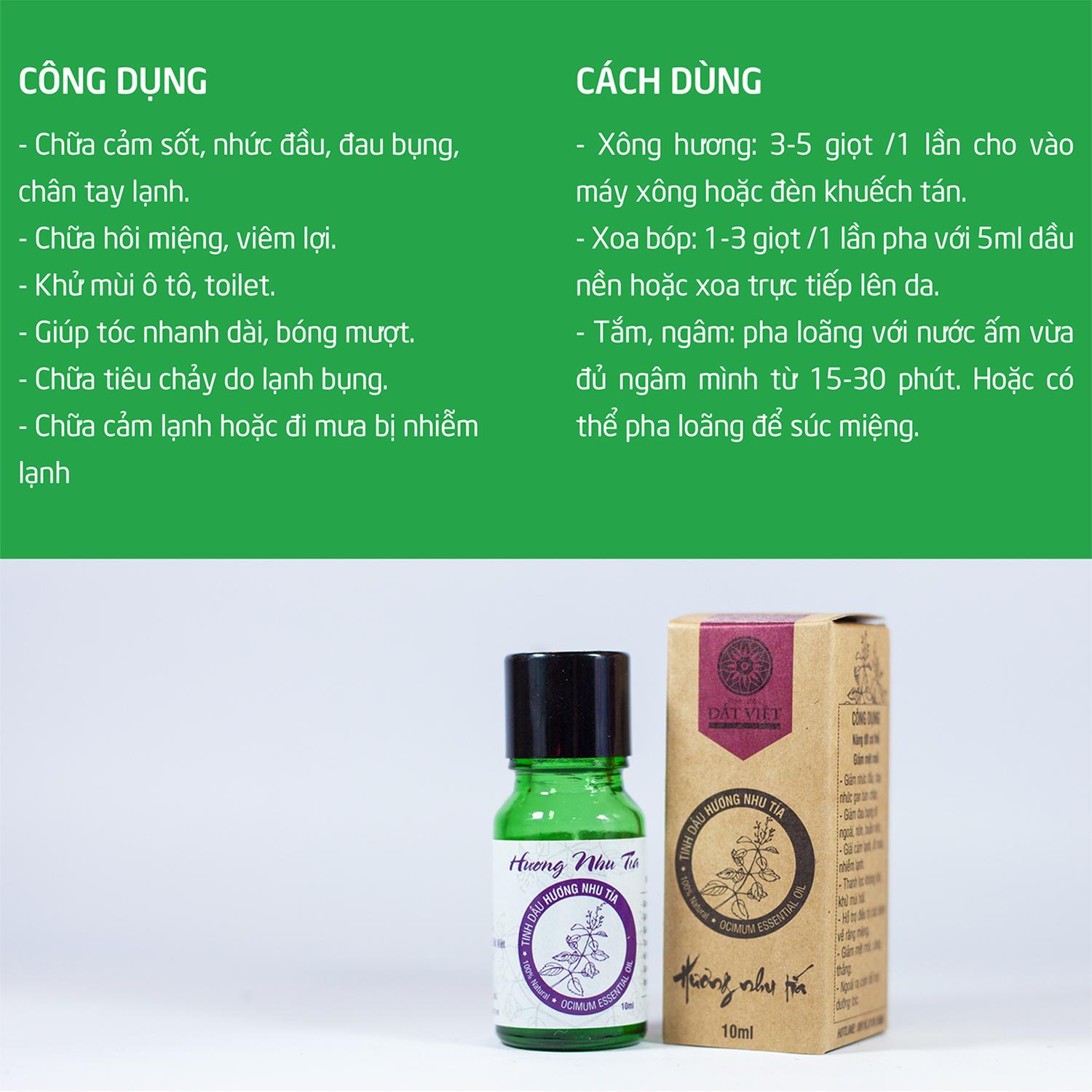 Tinh Dầu Hương Nhu Tía Đất Việt (10ml)